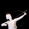 ARTEMIS (DIANA) WITH GOLD DECORATION GREEK ALABASTER STATUE- AL051N1205