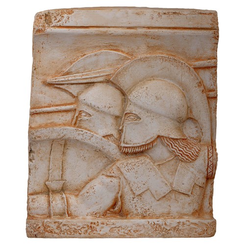 GREEK WARRIORS - GREEK HAND MADE WALL RELIEF CASTING STONE - PL058N003