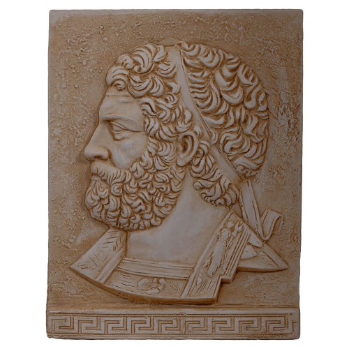 PHILIP II OF MACEDON - GREEK HAND MADE WALL RELIEF CASTING STONE. -  PL058N005