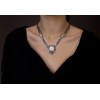Ancient Greek mother pearl silver necklace - ΚΟ025ΚΟ007.45.3.GR