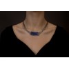 MEANDER SILVER NECKLACE WITH LAPIS LAZULI STONE - ΚΟ025ΚΟ006.41.8.GR