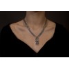 Knot of Hercules Garnet silver necklace - ΚΟ025ΚΟ008.41.2.GR