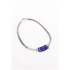 MEANDER SILVER NECKLACE WITH LAPIS LAZULI STONE - ΚΟ025ΚΟ006.41.8.GR