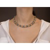Swarovski Aquamarine silver gold plated necklace  ΚΟ021ΚΟAQM.GR
