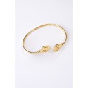 Spiral sterling silver 925 gold plated handmade bracelet bendable - BP050ΧΕ25.6.2GR