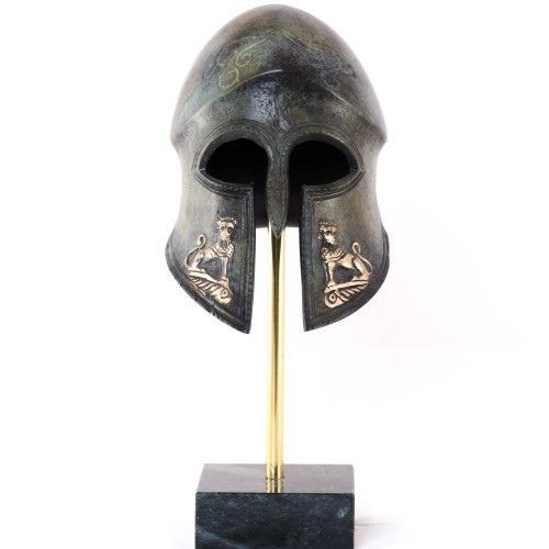 GREEK BRONZE HELMET WITH LIONS BR052CODPH217