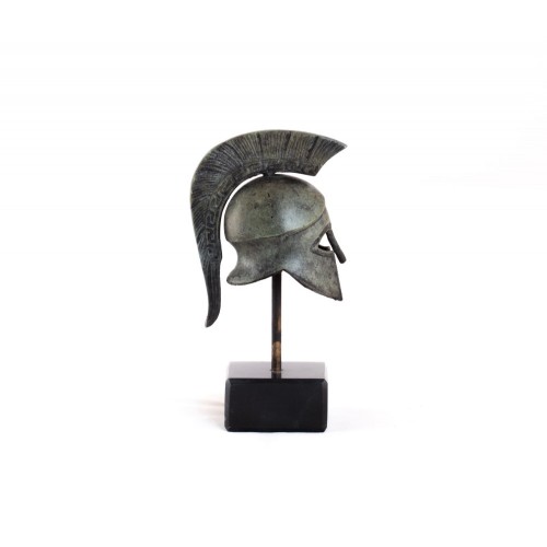 Bronze helmet on marble base - SM052BR00022