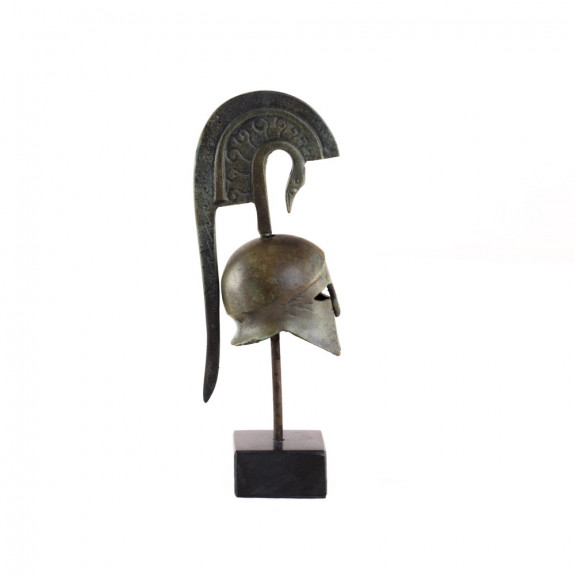 Helmet with snake on marble base -  SM052BR00024