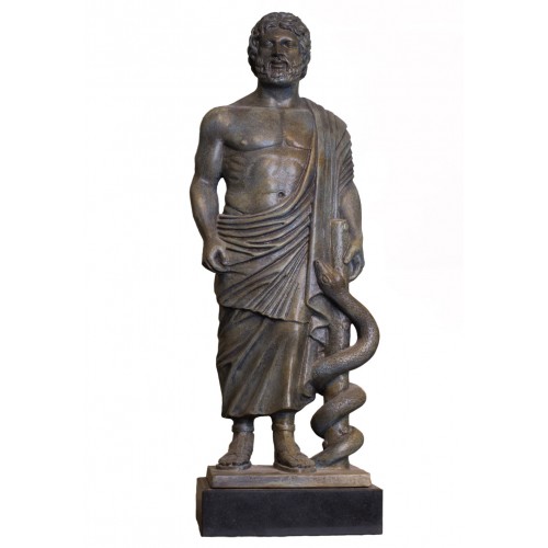  ASCLEPIUS ON MARBLE BASE BRONZE STATUE BR048CODPH2649