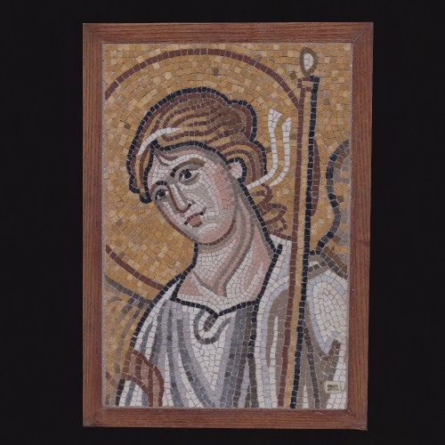 ANGEL BYZANTINE MOSAIC WITH NATURAL MATERIALS 39 x 50 x 4 cm- MO061M013