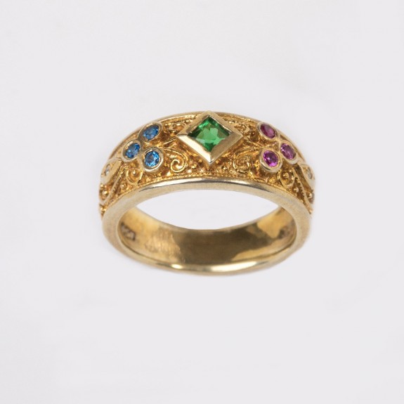 Byzantine ring silver gold plated - DA006COD3.4.6
