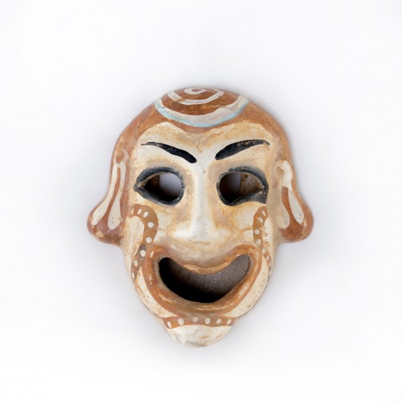 Greek comedy theatre clay mask 23X18X2.5cm- MYC053KOD1020 