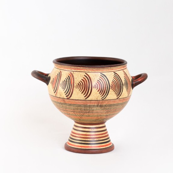 Minoan ceramic crater with geometric decoration - MYC065COD103/36.2