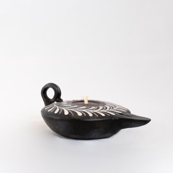 Minoan pottery Kamares oil lamp of Phaistos - MYC065COD14CM